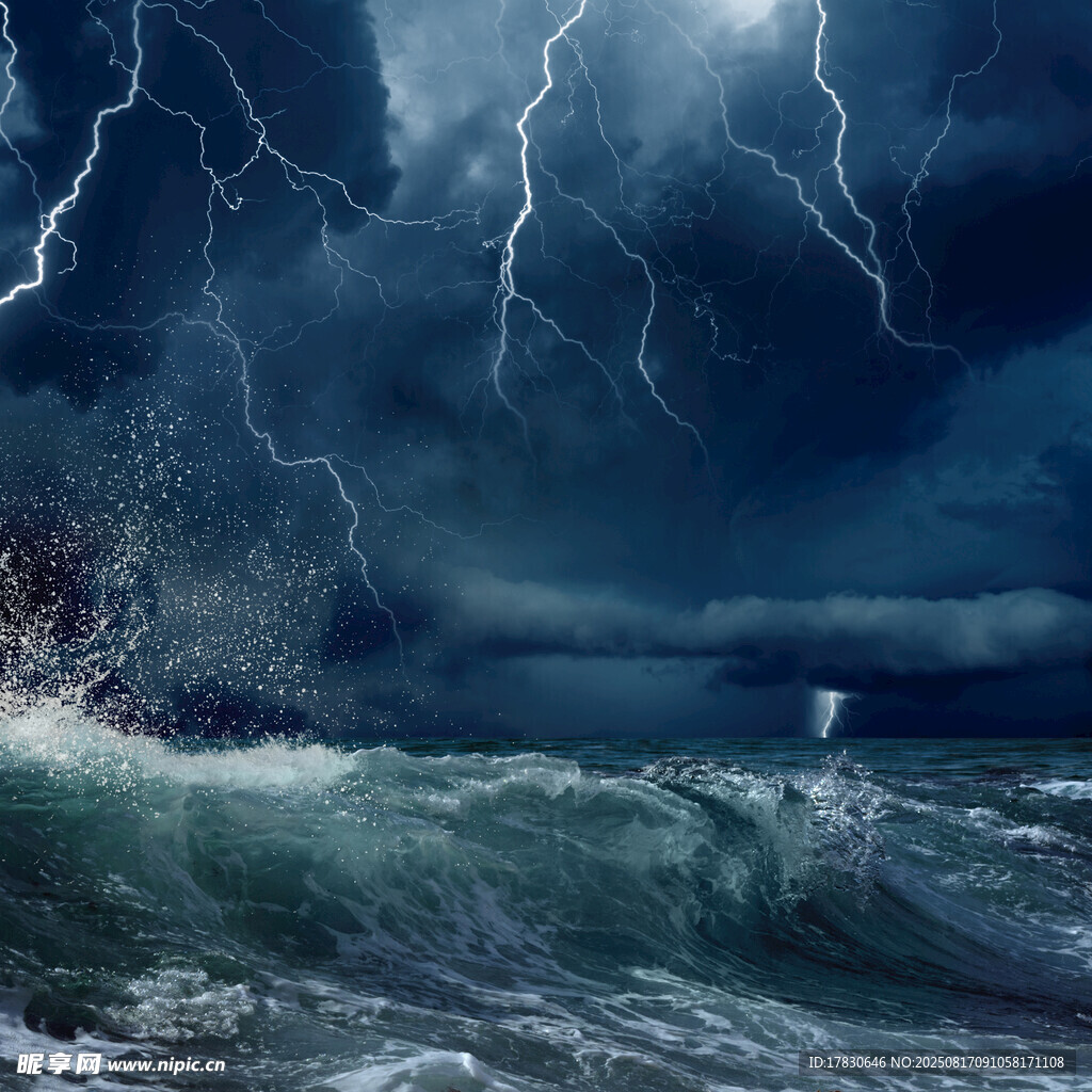 海上雷暴風(fēng)暴景象