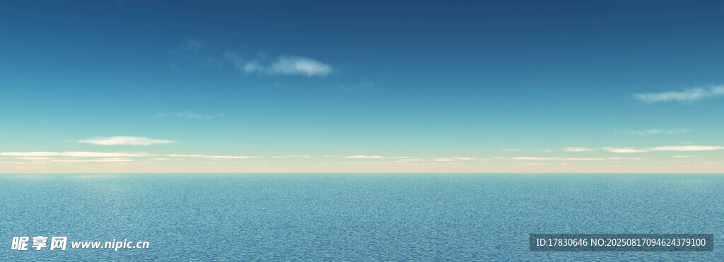 廣闊海面與藍(lán)天美景