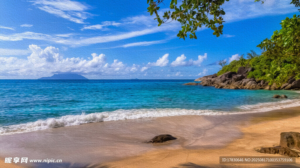 美麗海濱沙灘風景