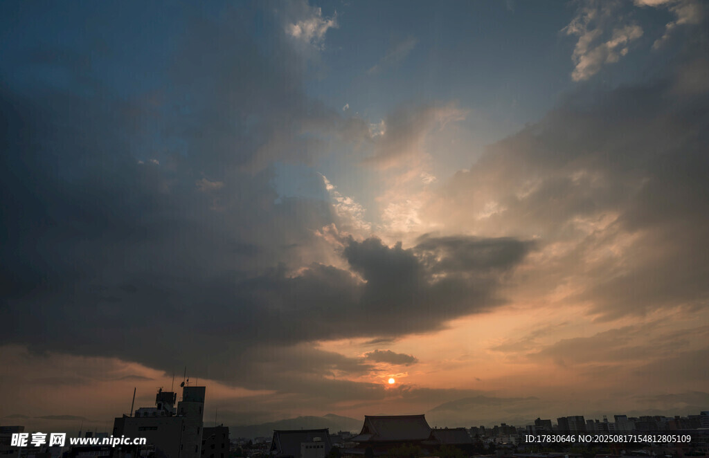 城市黃昏天空美景