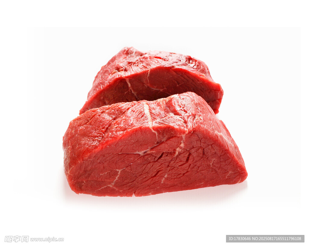 新鮮生牛肉切塊展示