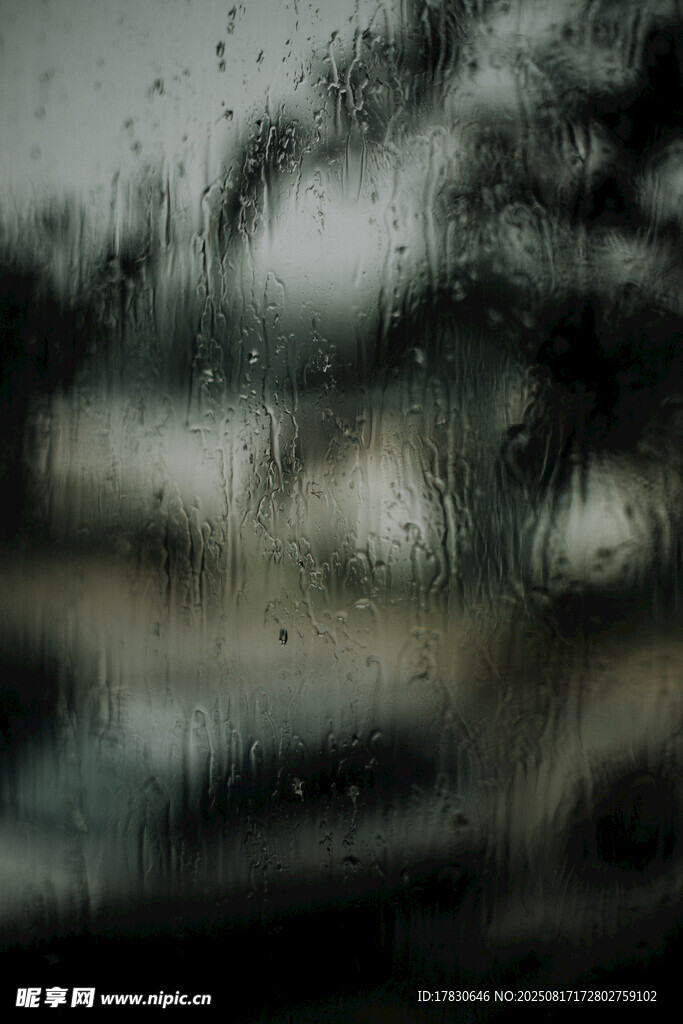 雨中車窗模糊景象