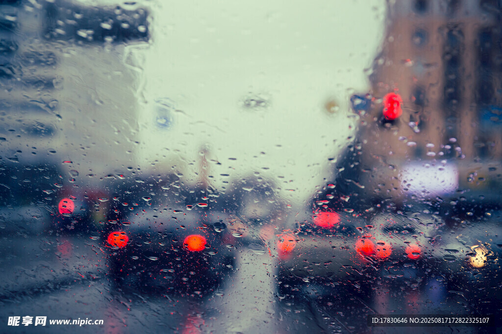 雨中城市道路車輛景象