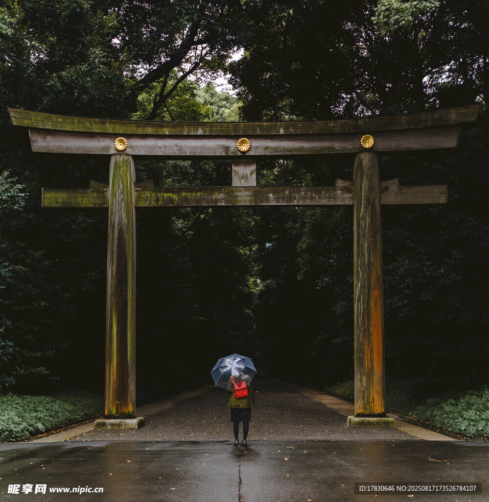 林間鳥(niǎo)居下的獨(dú)行者