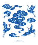 仙鶴踏云圖