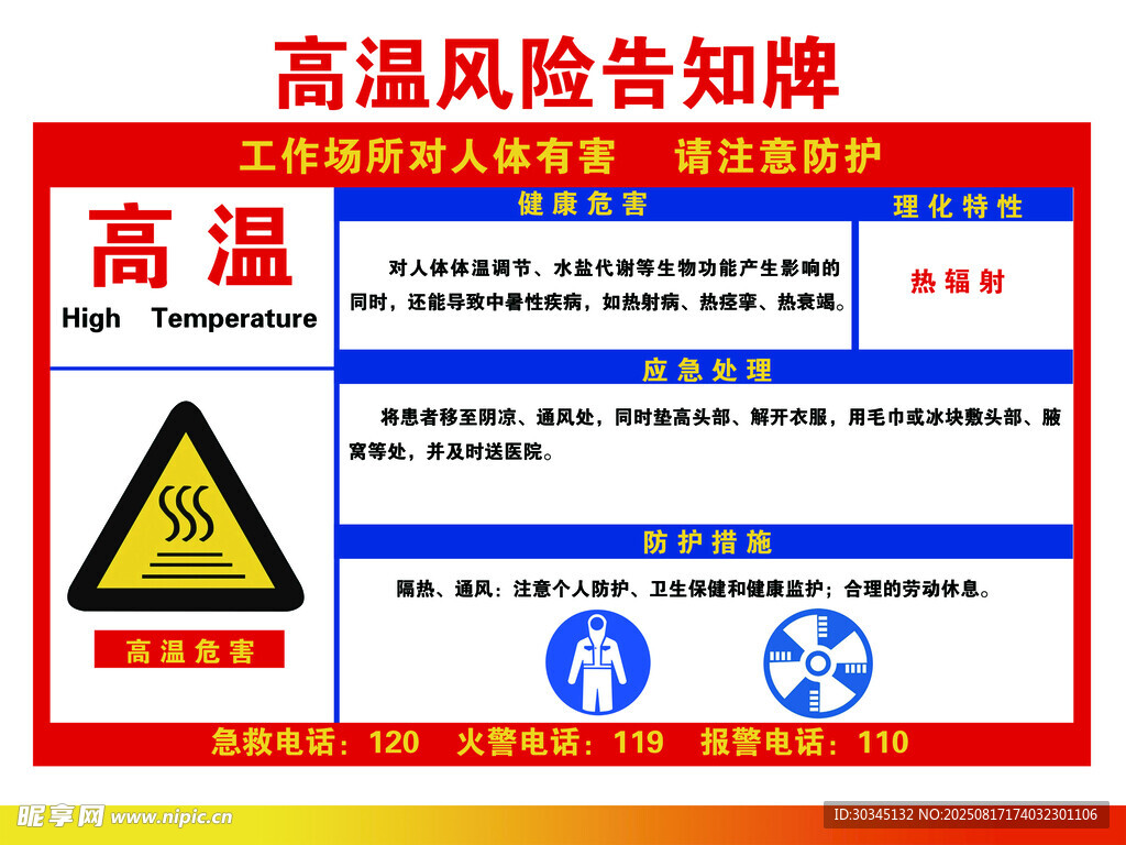 高溫風險告知牌