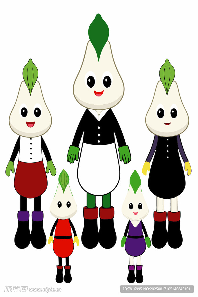 可愛蔬菜擬人卡通形象