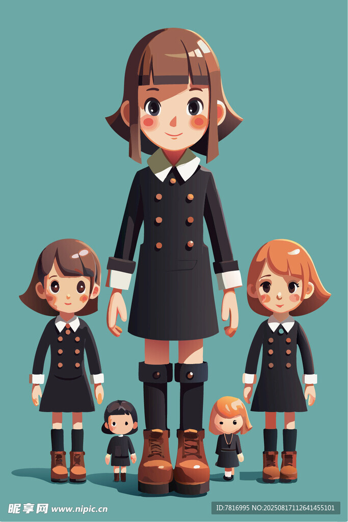 可愛女孩角色模型展示