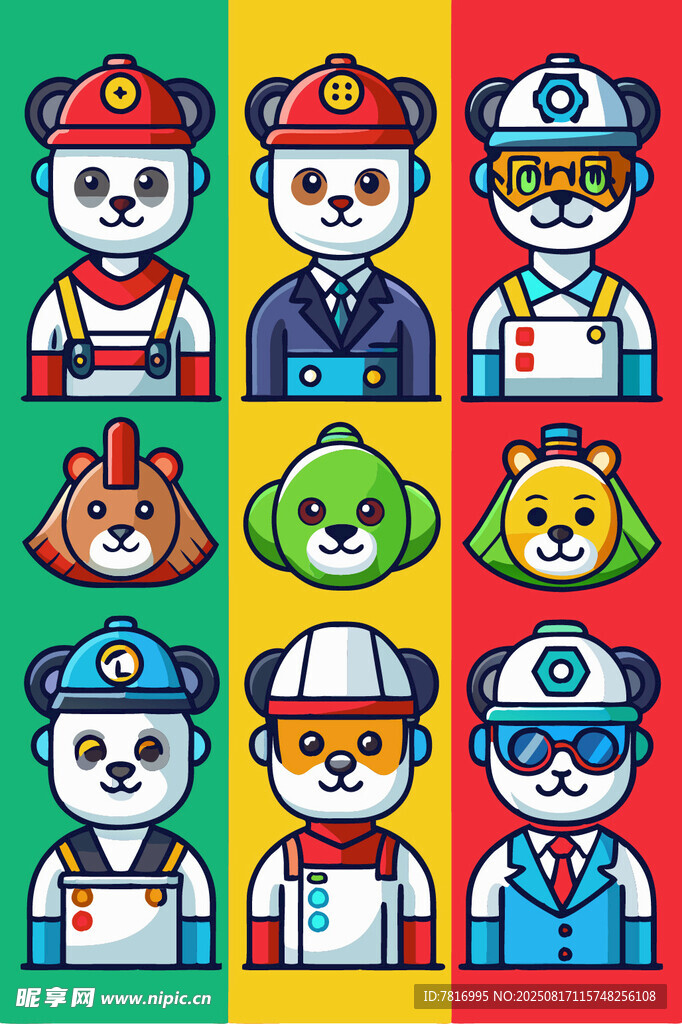 動物版職業(yè)角色插畫