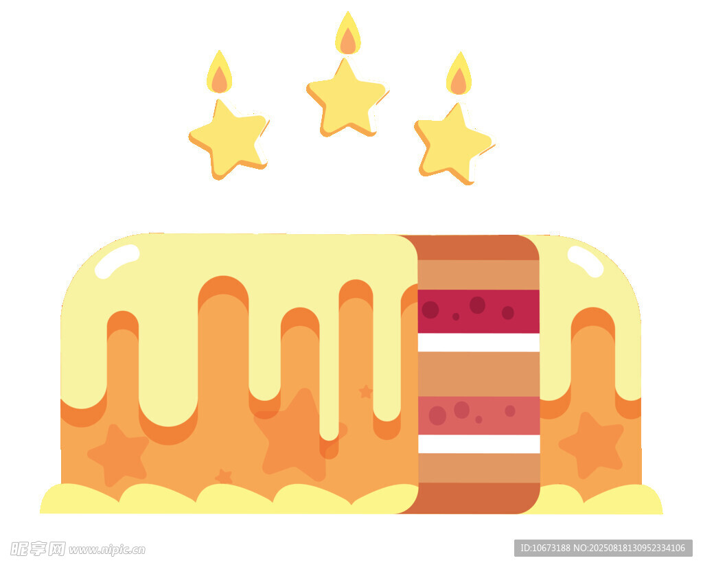美味生日蛋糕配星星蠟燭