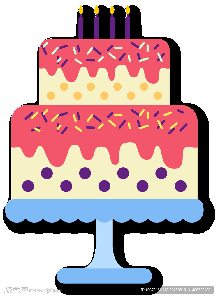 兩層美味生日蛋糕插畫