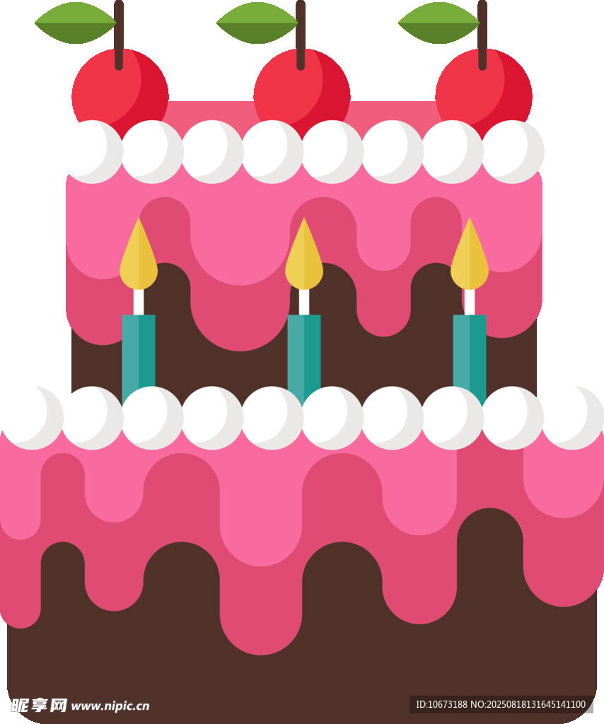 美味多層櫻桃生日蛋糕
