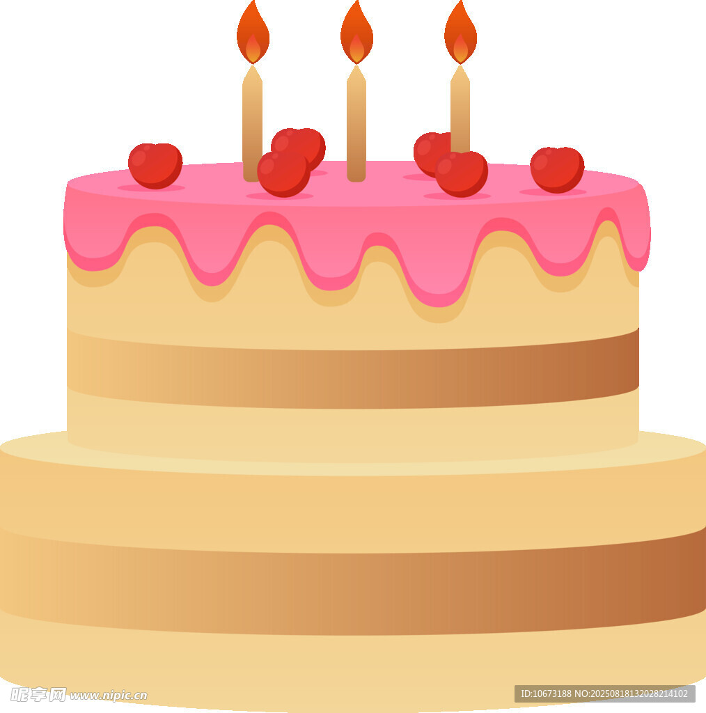 美味生日蛋糕插畫
