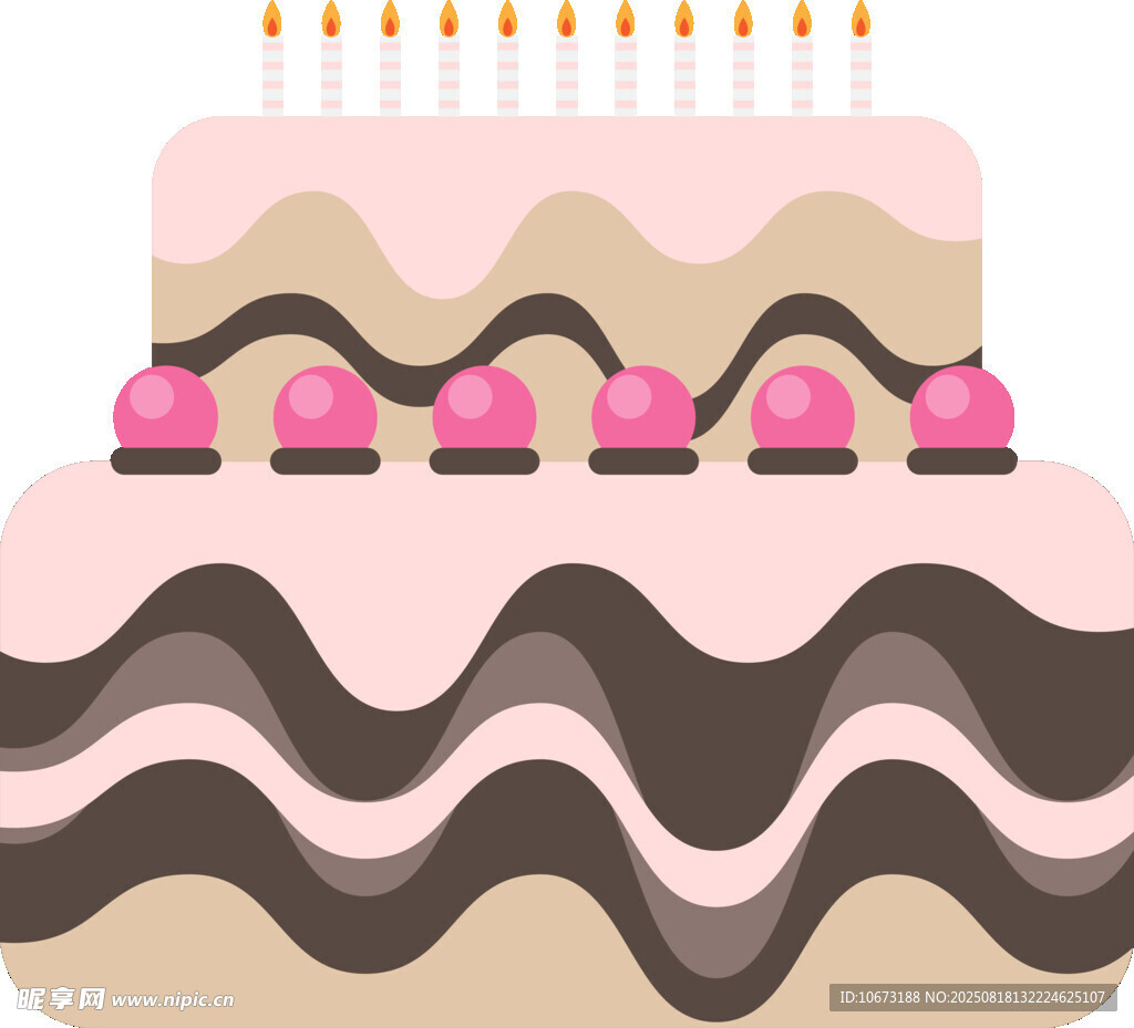 雙層波浪紋生日蛋糕