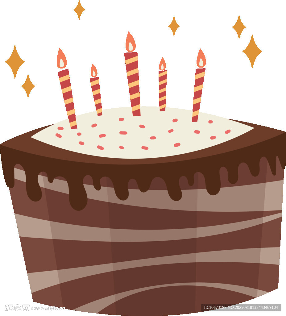 巧克力生日蛋糕插著蠟燭