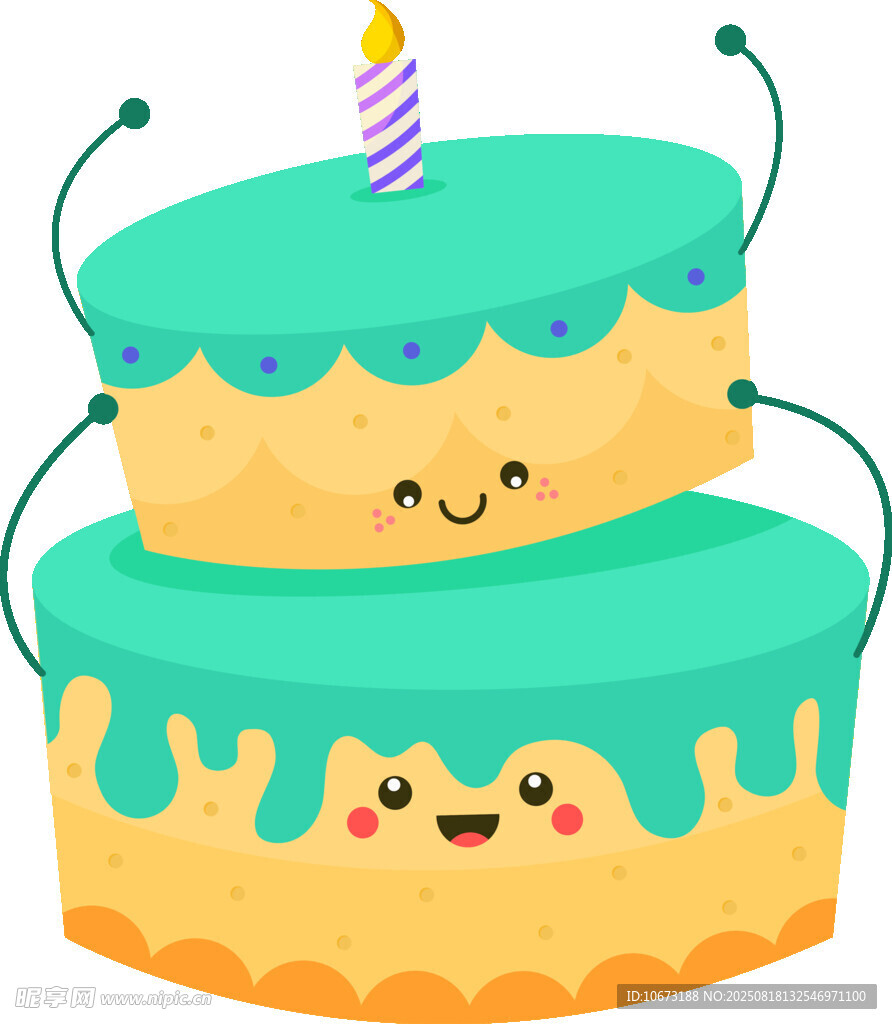 可愛雙層笑臉生日蛋糕
