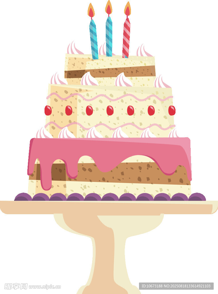 三層美味生日蛋糕