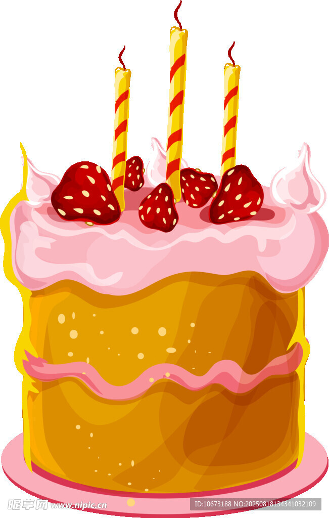 草莓蠟燭生日蛋糕