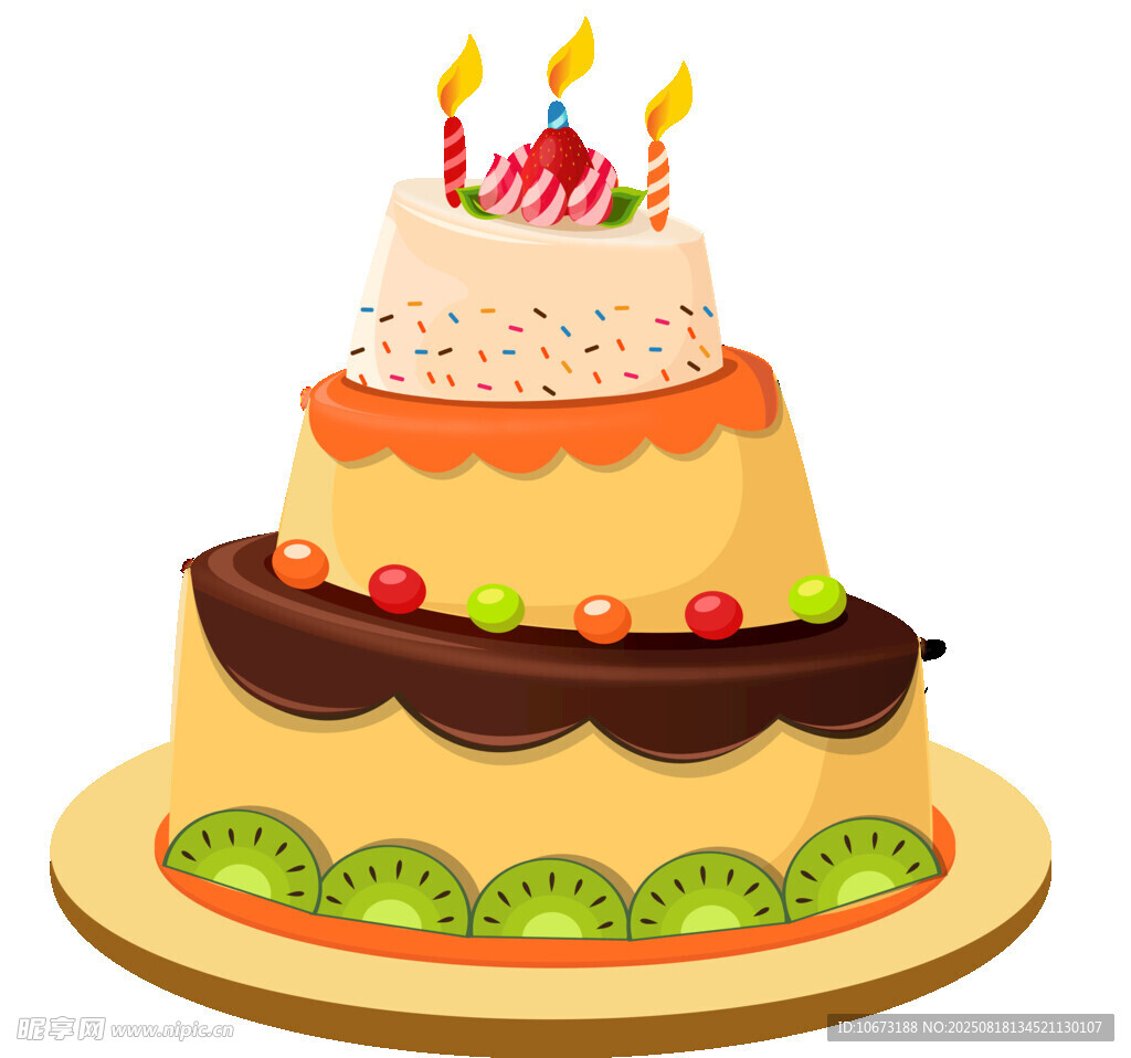 三層美味生日蛋糕