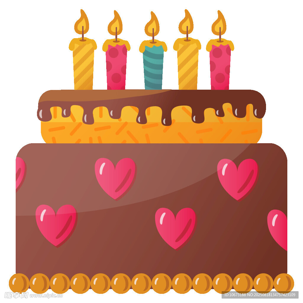 心形圖案巧克力生日蛋糕