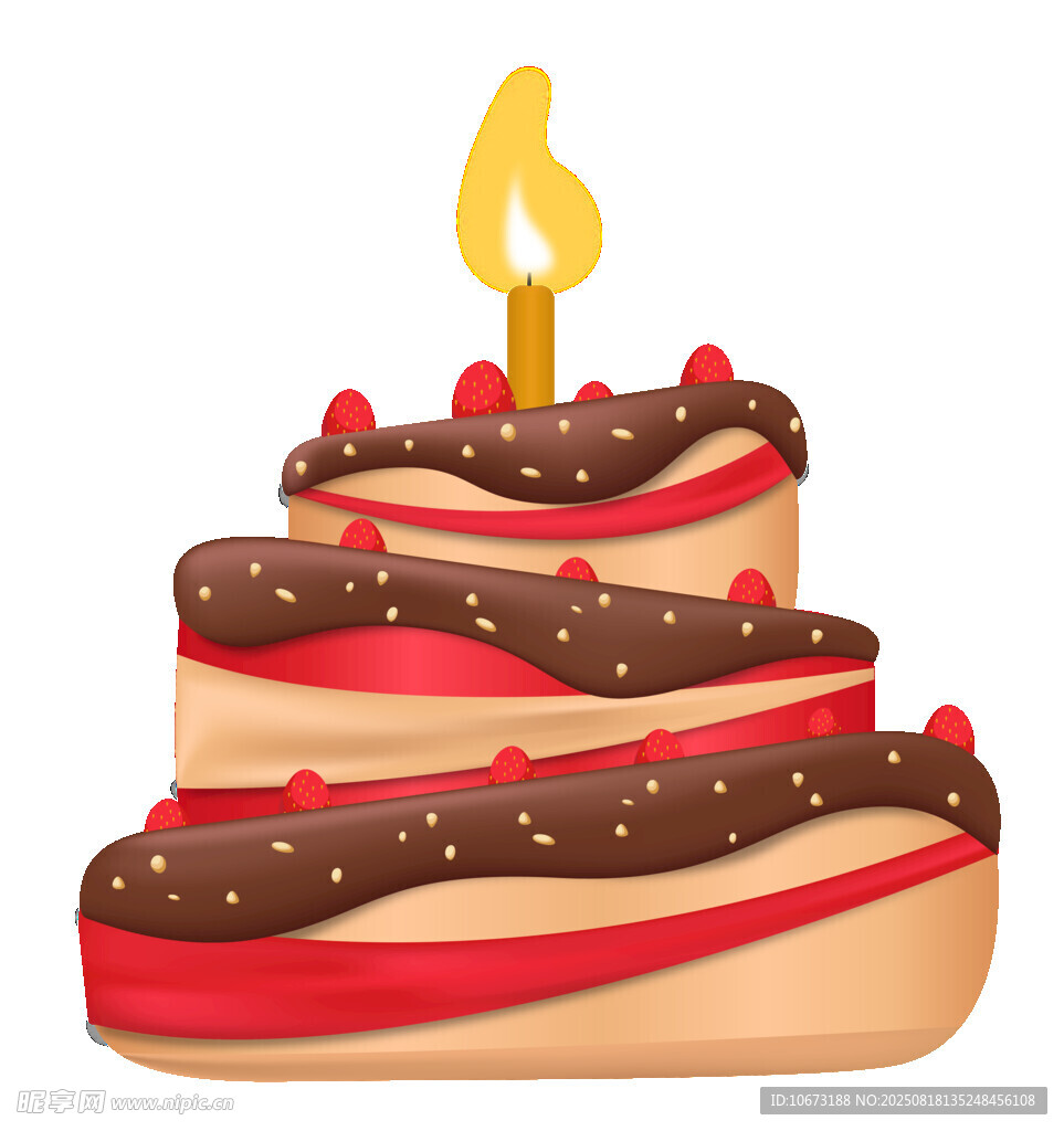 三層巧克力生日蛋糕