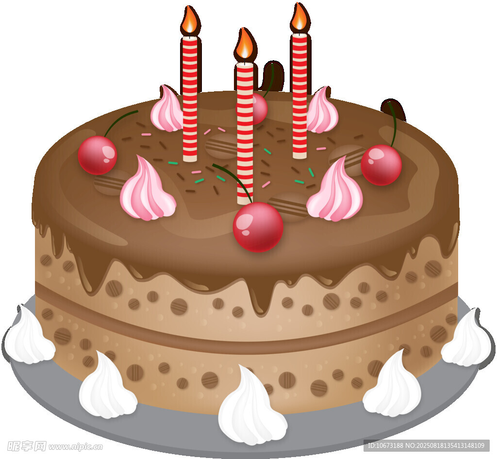 巧克力生日蛋糕插著蠟燭