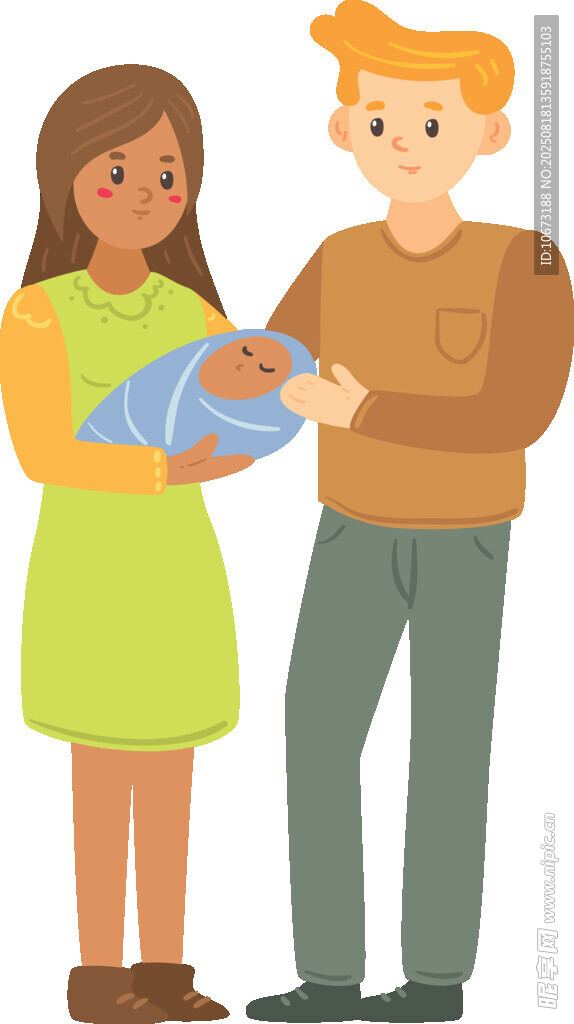 新手父母懷抱新生嬰兒