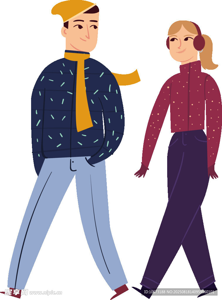 漫步街頭的時尚男女