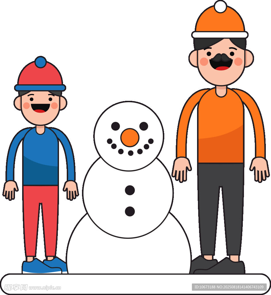 兒童堆雪人歡樂瞬間