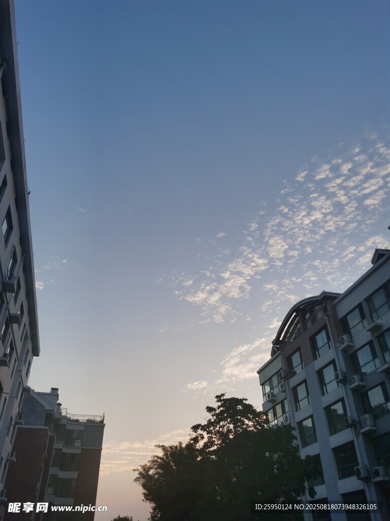 城市傍晚天空與建筑景觀