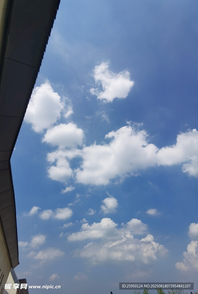 藍天飄白云的開闊景致