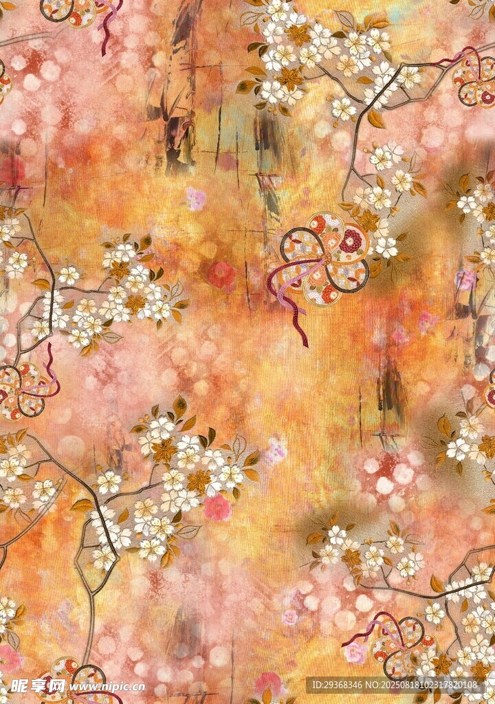 樹枝暈染花
