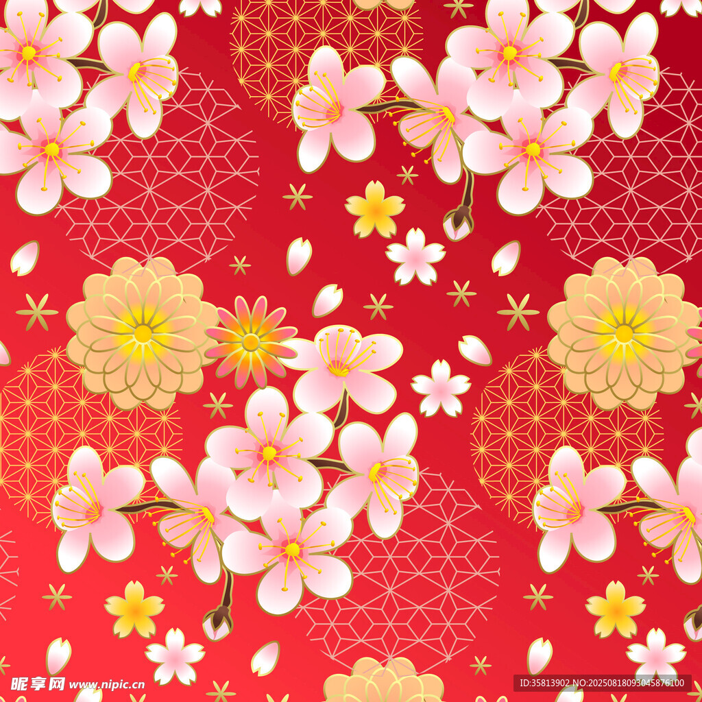 櫻花花卉圖案