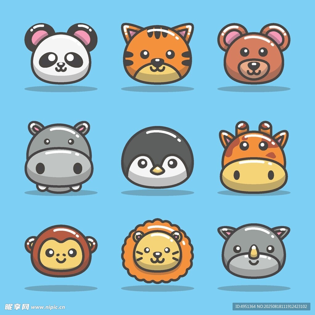 卡通動物頭像