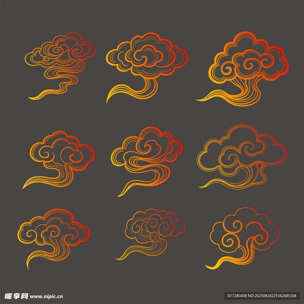 中式傳統(tǒng)祥云圖案集合