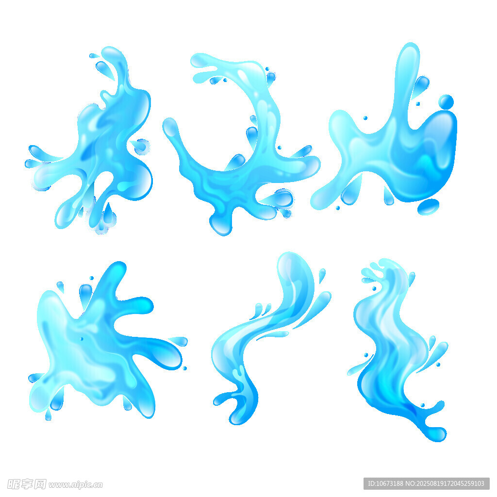 水彩風(fēng)格藍(lán)色水花圖案集