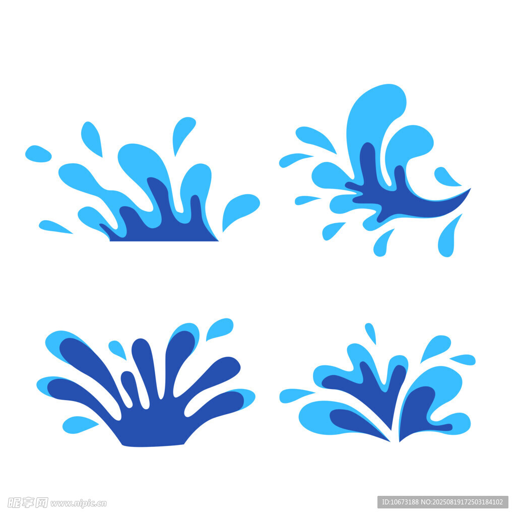 藍色水花圖案集合