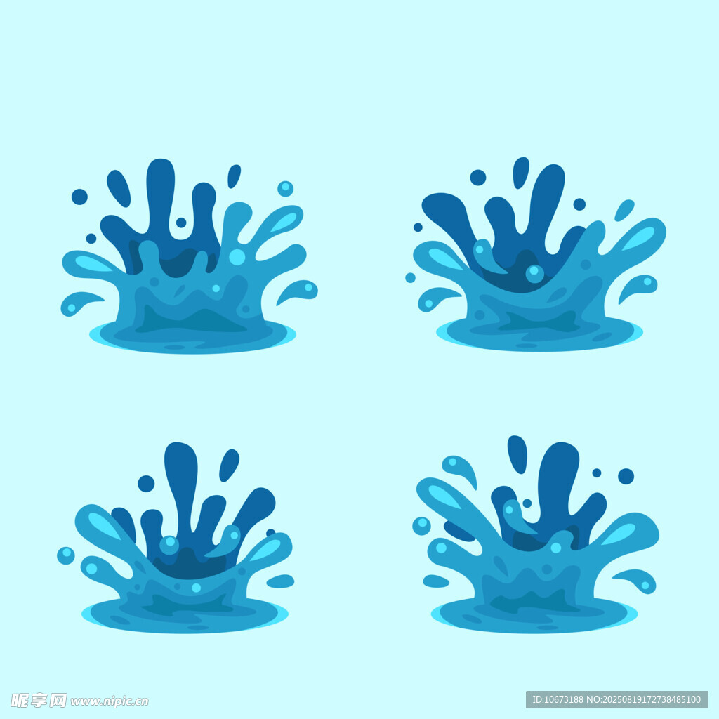 藍(lán)色水花圖案集合