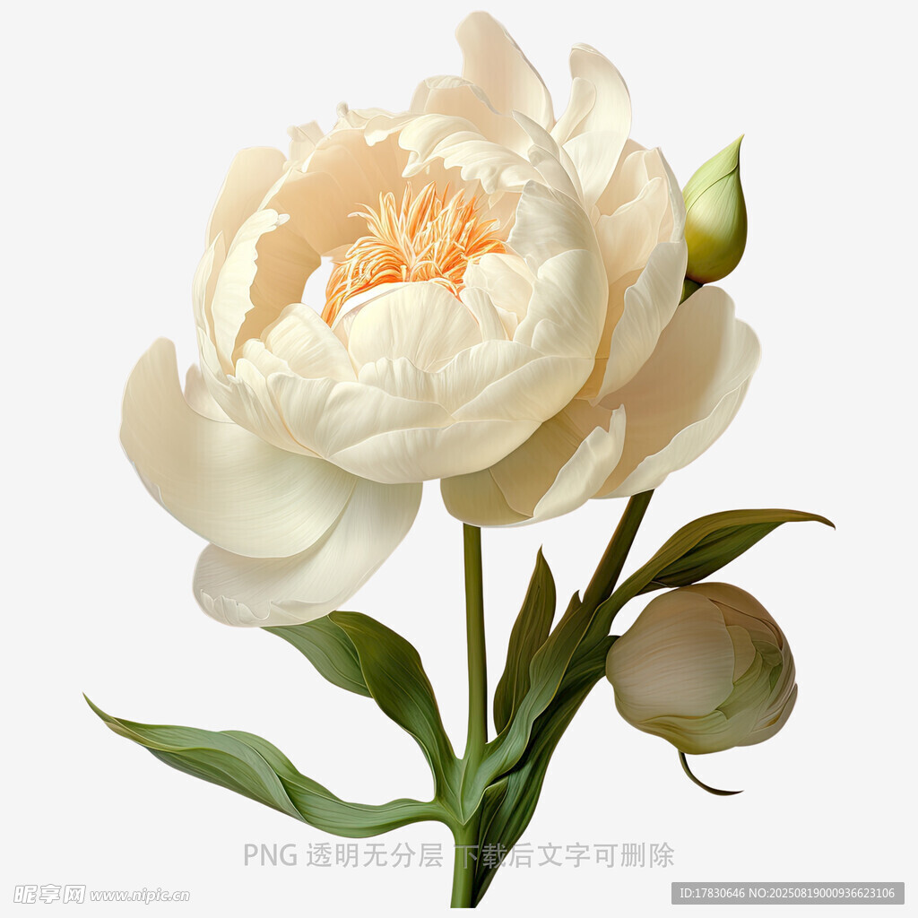 盛開的白色芍藥花