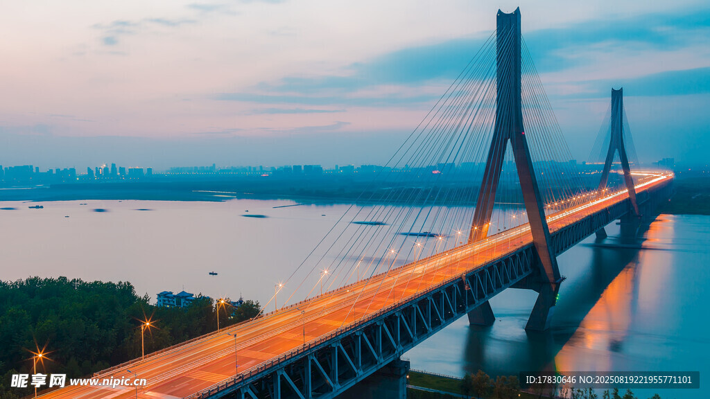 武漢天興洲大橋夜景