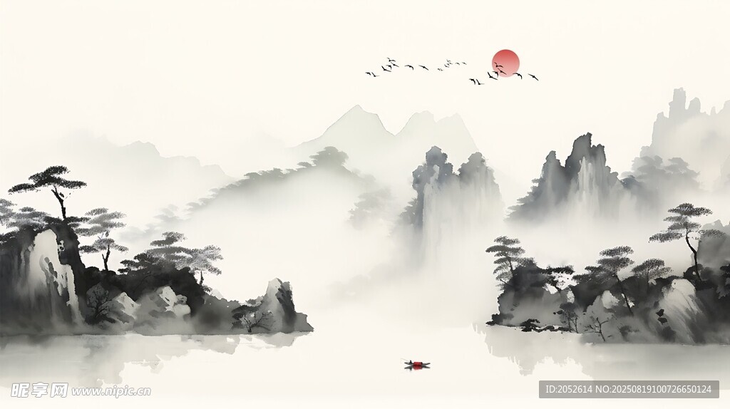 水墨山水裝飾畫