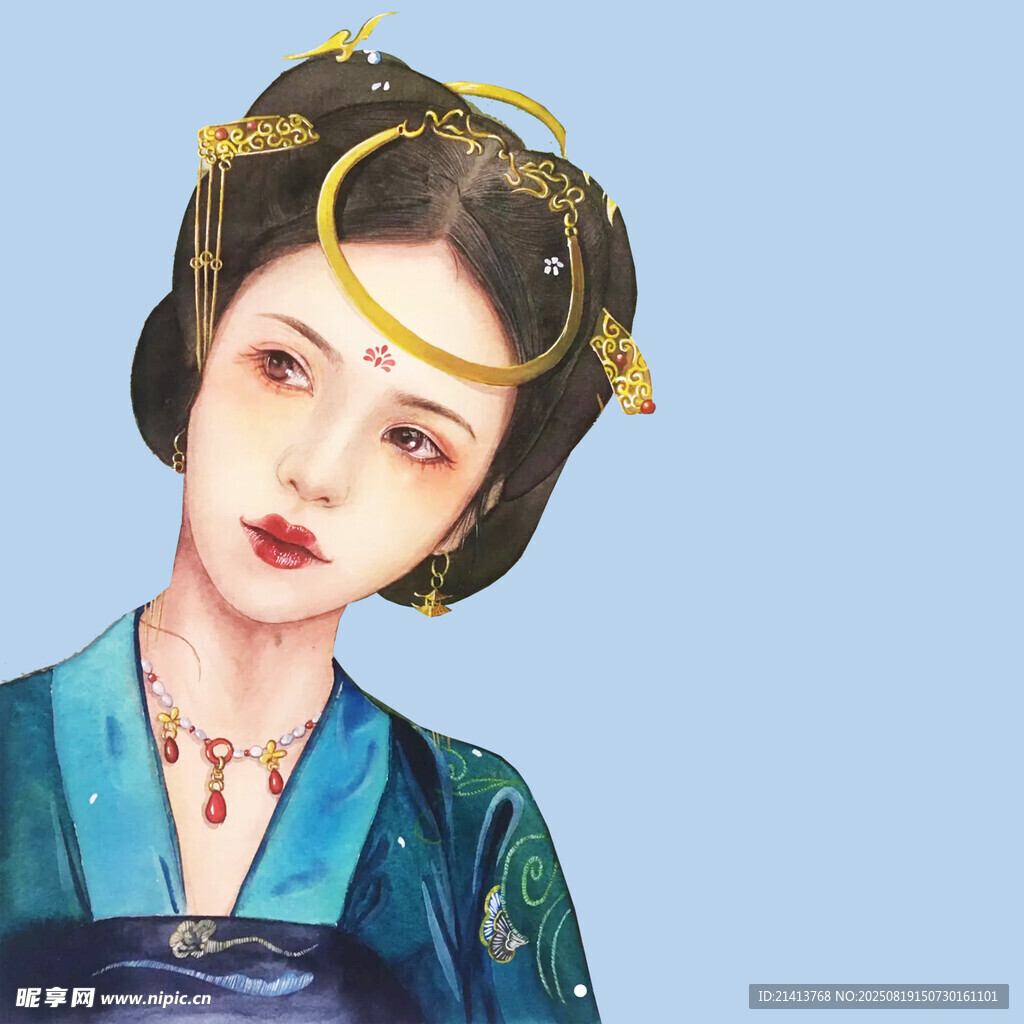 古風唐裝女子優(yōu)雅形象
