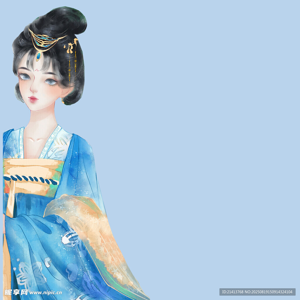 古風(fēng)漢服女子優(yōu)雅畫(huà)像