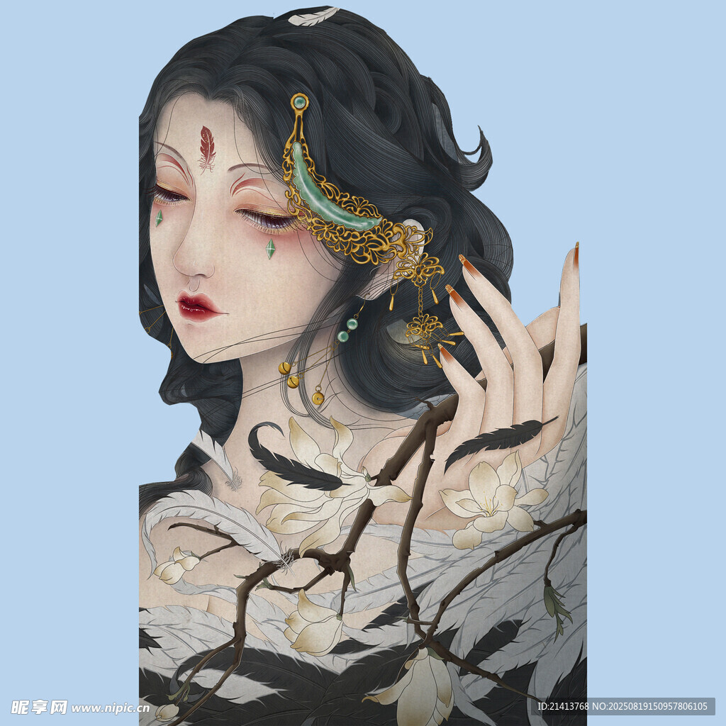 古風(fēng)女子 華麗配飾顯韻味