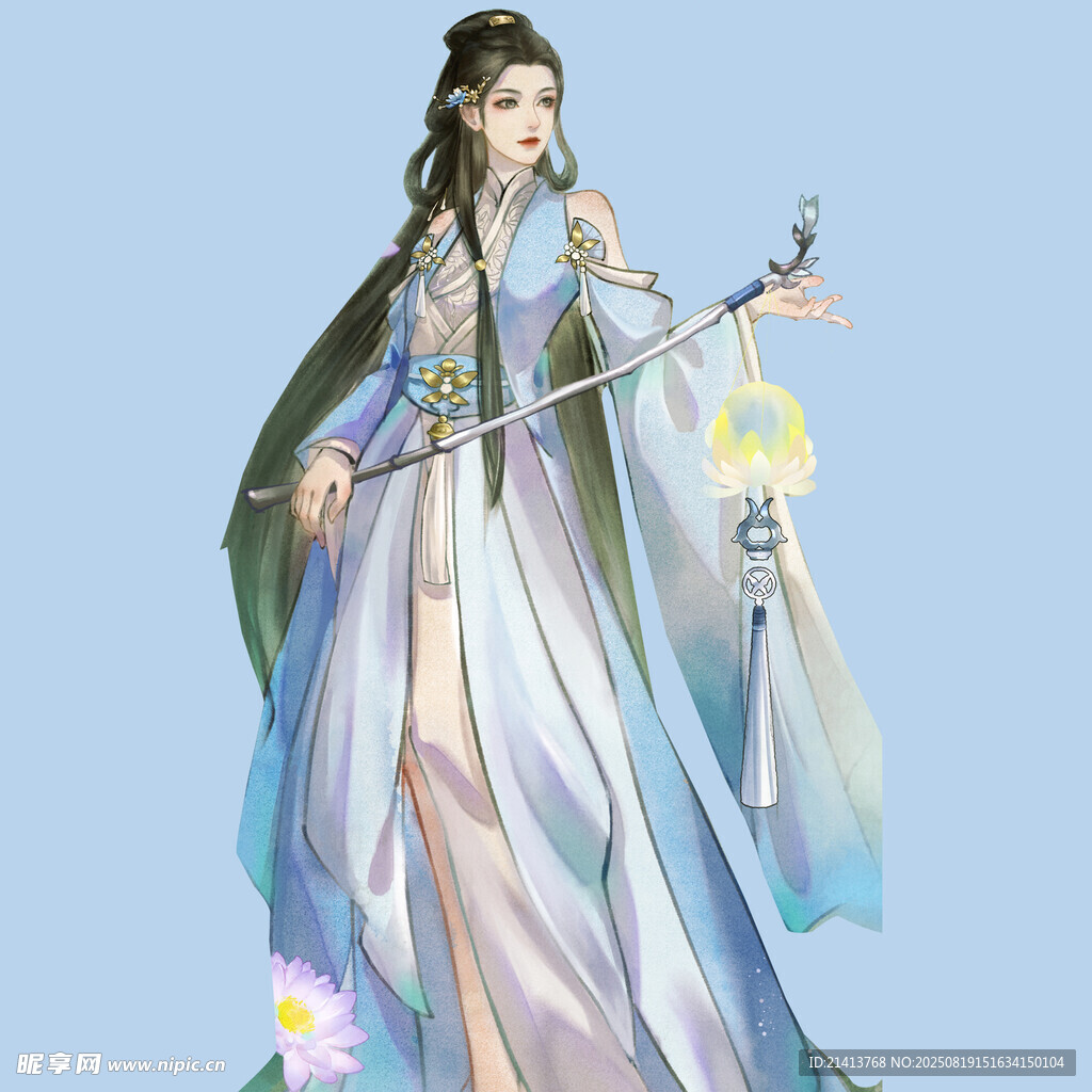 古風(fēng)持杖仙女形象