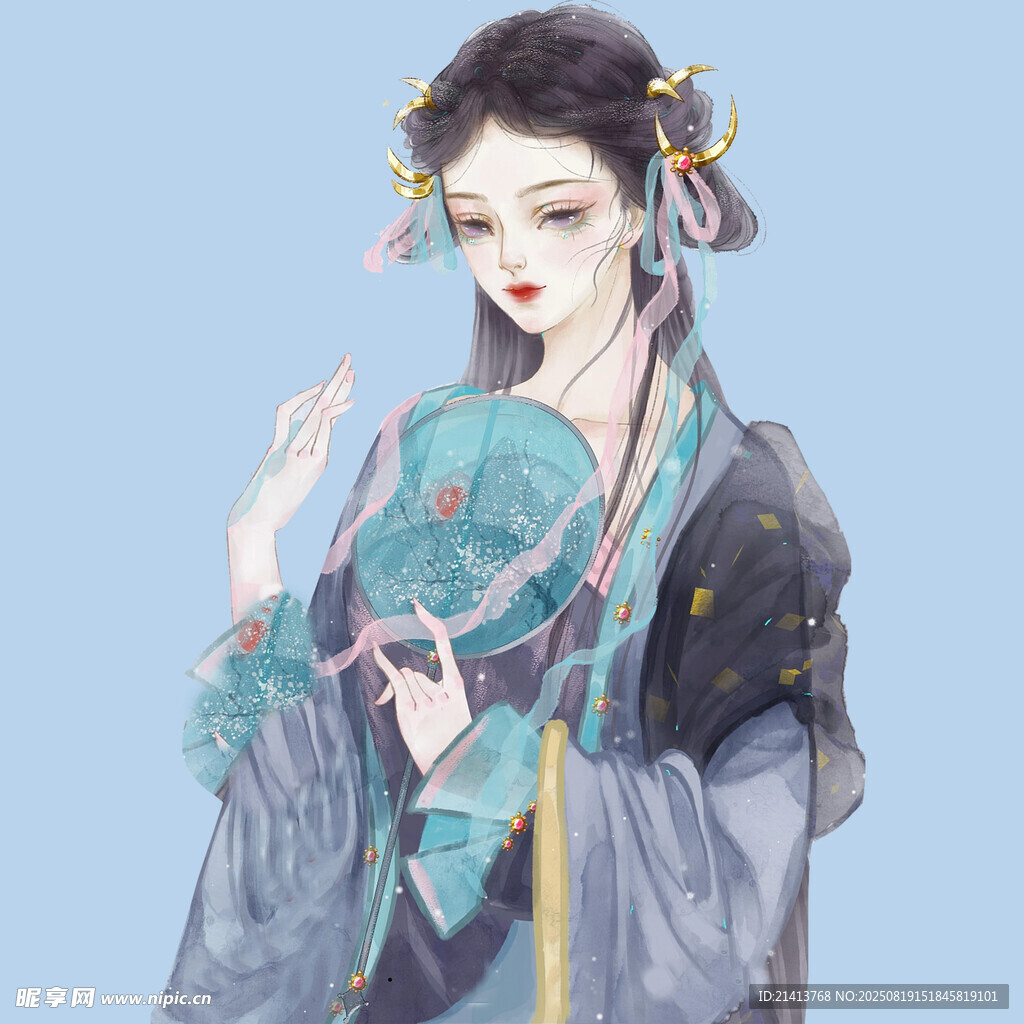 古風(fēng)持扇女子優(yōu)雅形象