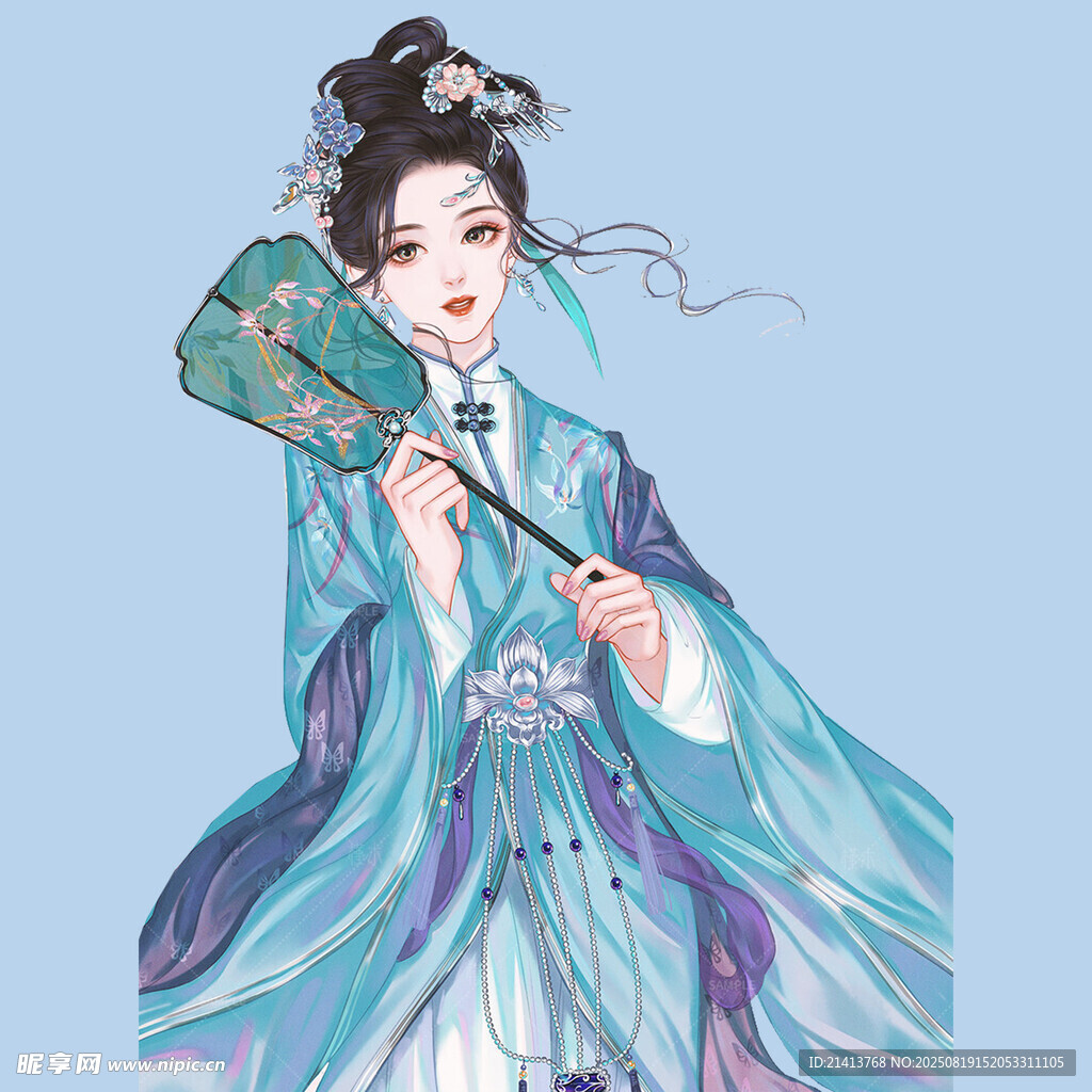 古風(fēng)持扇女子優(yōu)雅形象