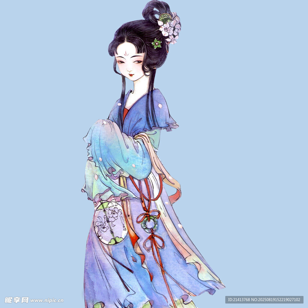 古風(fēng)女子身著華麗飄逸服飾