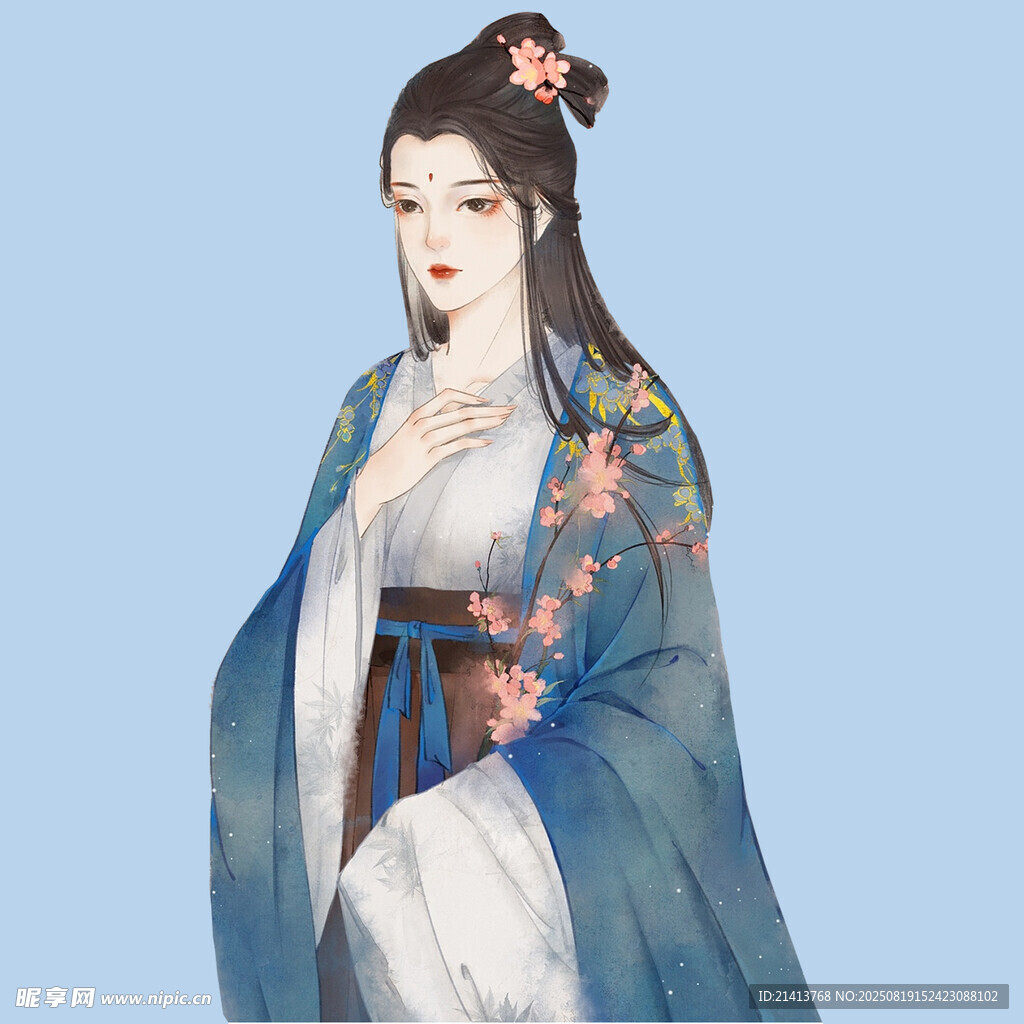 古風(fēng)漢服女子優(yōu)雅立姿