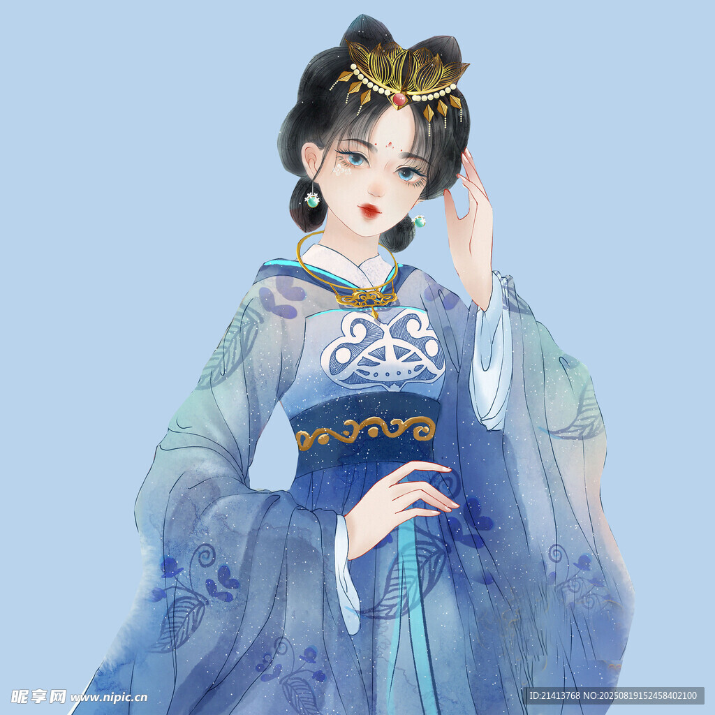 古風(fēng)漢服女子優(yōu)雅立姿